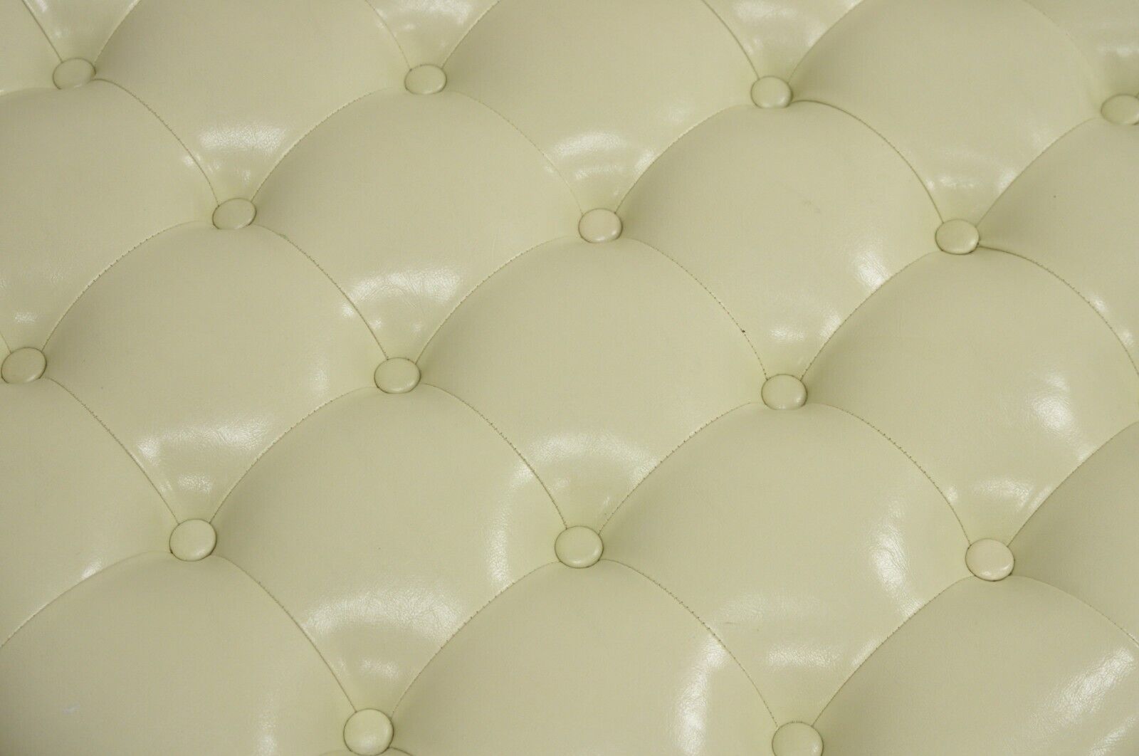 Modern Pearl Bonded Leather Steel Frame Button Tufted Square Cocktail Ottoman