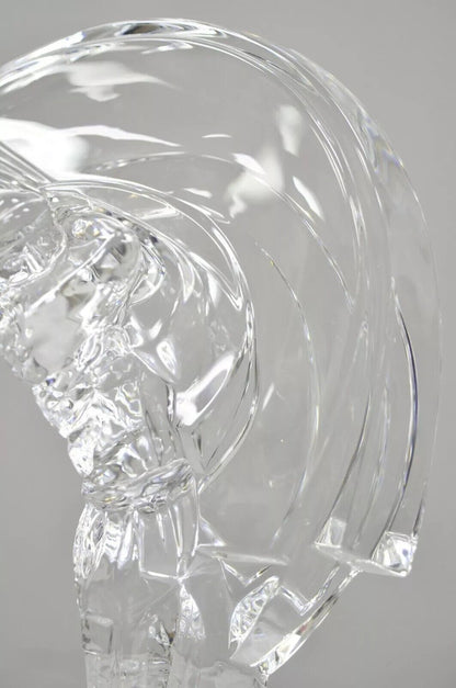 Cristal De Sevres France Crystal 10.5" Glass Golfer Golf Statue Sculpture