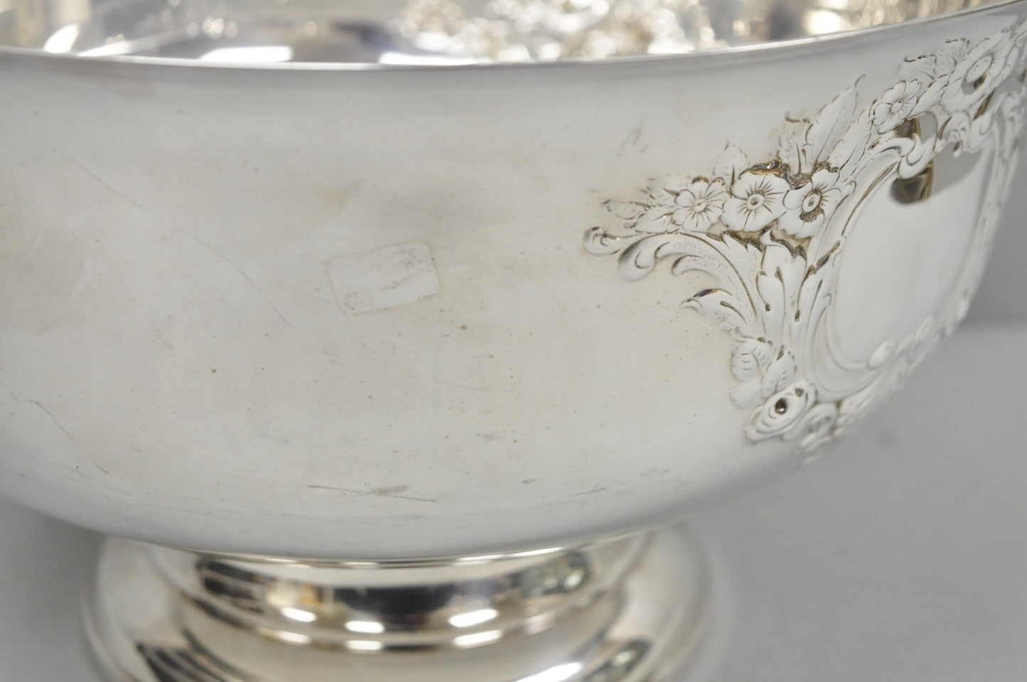 Victorian Floral Repousse Silver Plated Punch Bowl Champagne Chiller Ice Bucket