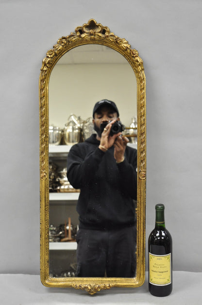 Vintage Bombay Co French Victorian Gold Ribbon Small Narrow Arch Wall Mirror