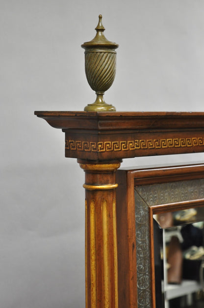 Maitland Smith French Empire Style Mahogany Paw Foot Tall Dressing Cheval Mirror