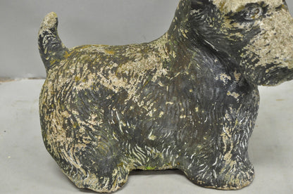 Vintage Scottish Terrier Scotty Dog 12" Small Cast Stone Concrete Garden Figure