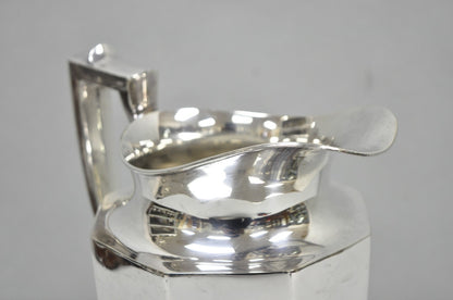 Vintage Art Deco Silver Plated Octagonal Faceted Water Pitcher by Homan Plate