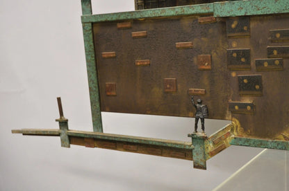 Curtis Jere Mid Century Modern Large Mixed Metal Copenhagen City Wall Sculpture