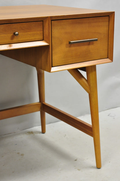 West Elm Williams Sonoma Mid Century Modern Acacia Teak Style Writing Desk (B)