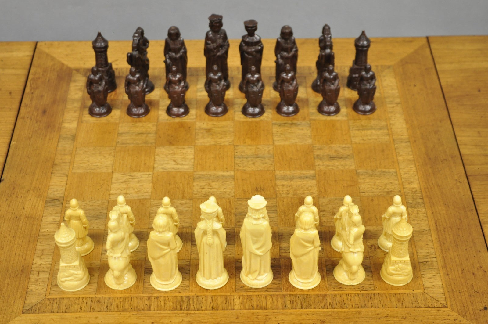 Vintage John Widdicomb Mid Century Modern Campaign Style Chess Game Table