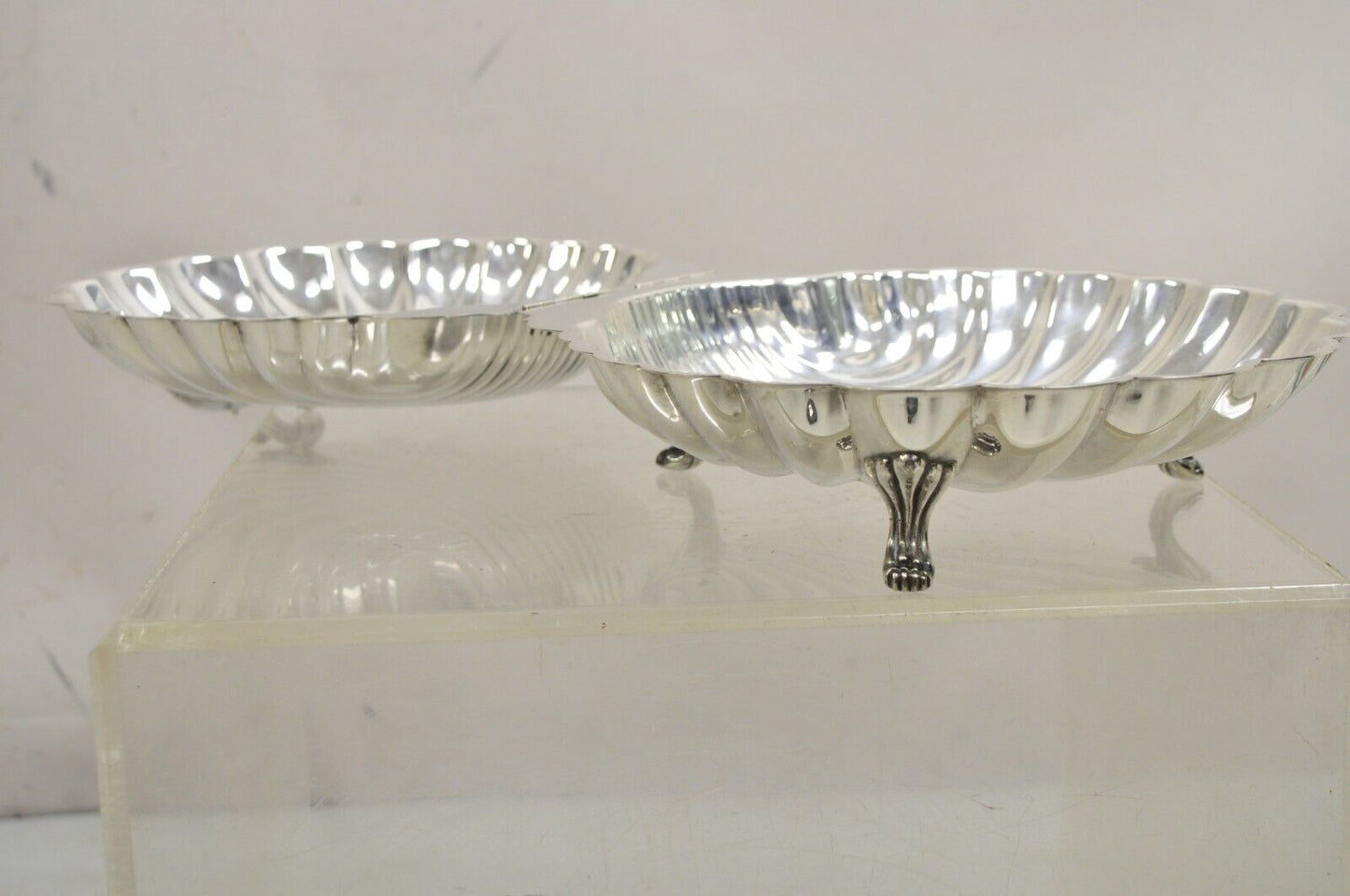 Vintage Regency Style Silver Plated Clam Shell Hinged Warmer Serving Platter