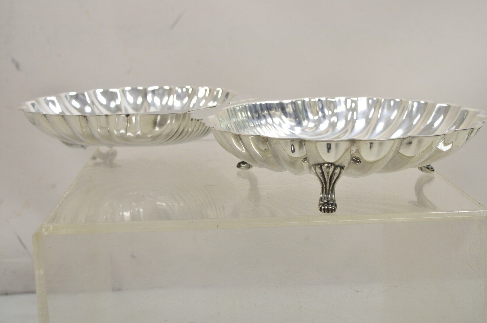 Vintage Regency Style Silver Plated Clam Shell Hinged Warmer Serving Platter