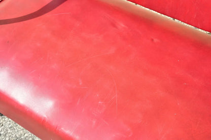 Vintage Art Deco Steel Metal Red Loveseat & Pair Lounge Chairs - 3pc Set by Yale