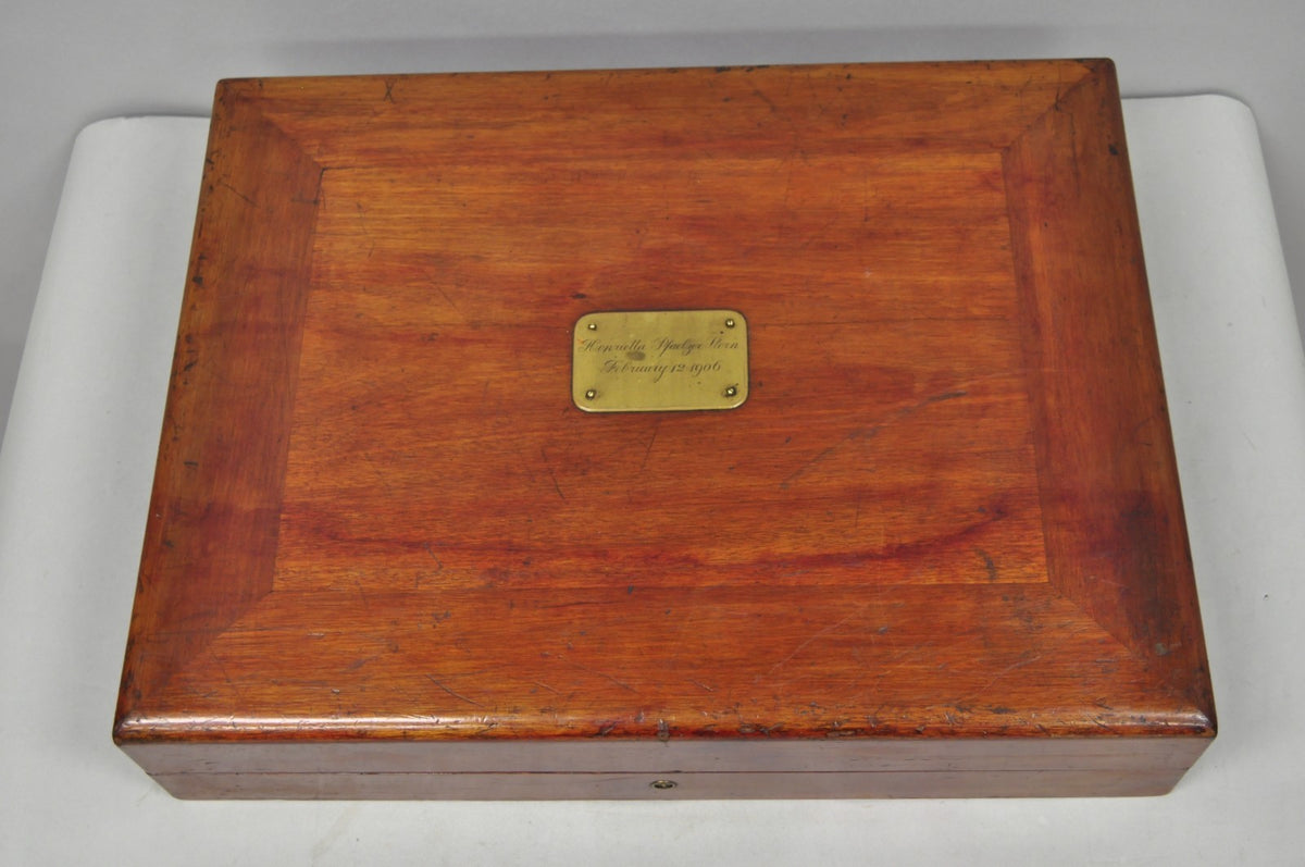 Antique S Kind & Sons Edwardian Mahogany Fitted Silverware Flatware Case Chest