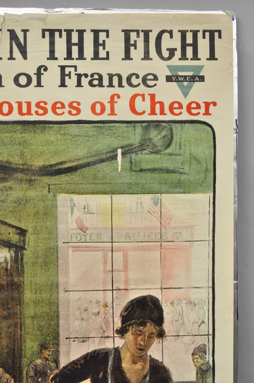 Original Vintage YWCA 1918 WWI Poster 'Four Years in the Fight' by Lucien Jonas