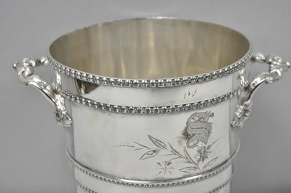 Victorian Henry Hicks Silver Plated S Monogram Champagne Chiller Wine Ice Bucket