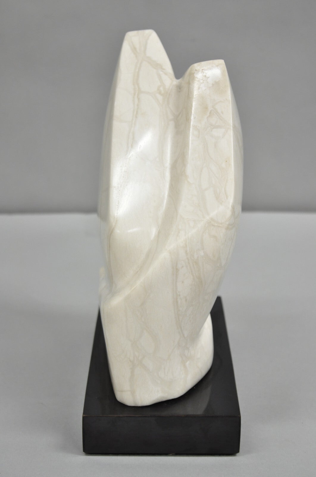 Morton Gaffin Modernist Carved White Alabaster Abstract Sculpture