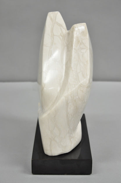 Morton Gaffin Modernist Carved White Alabaster Abstract Sculpture