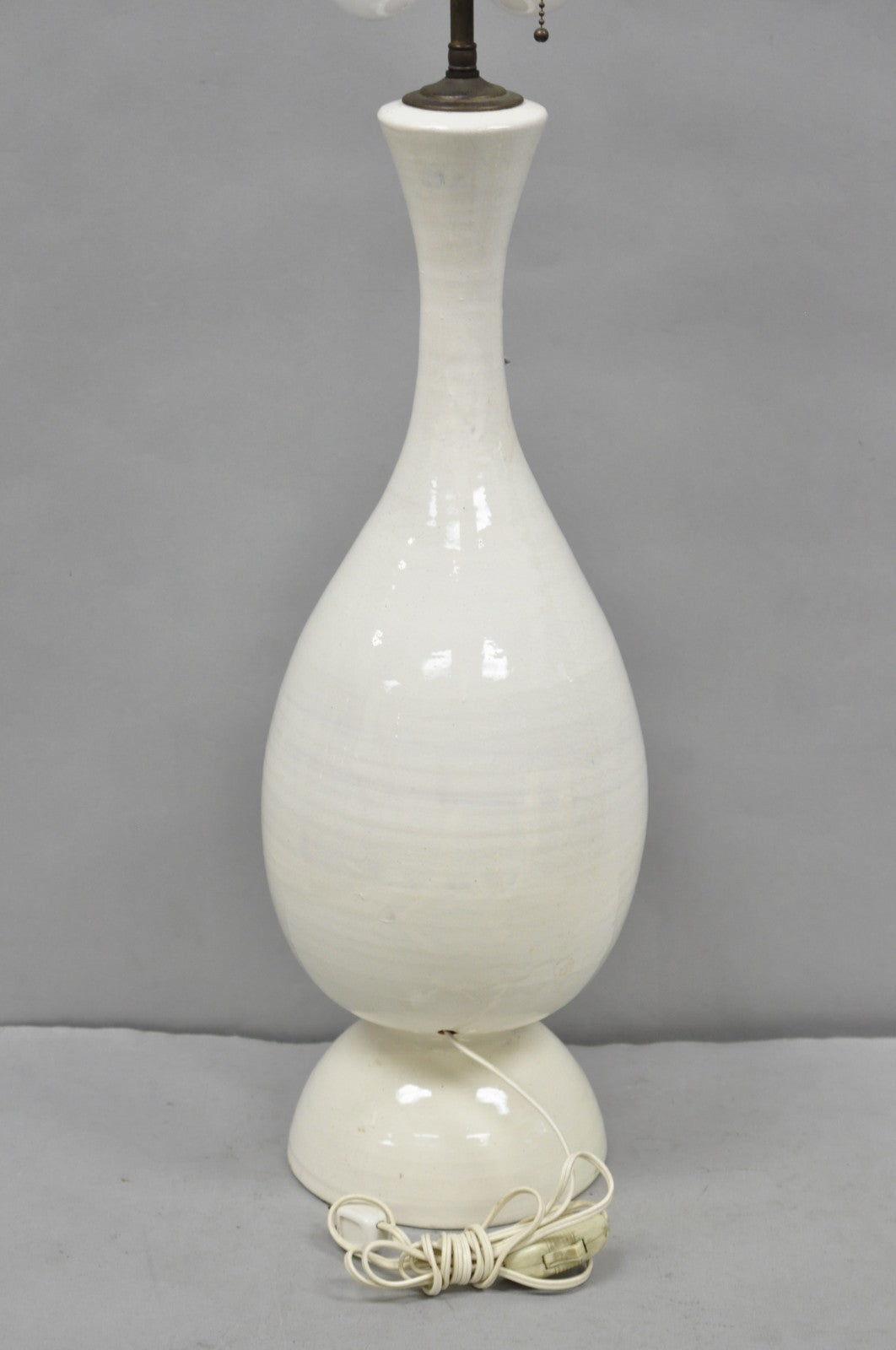 Vintage Italian Mid Century Modern Terracotta Pottery "Peru" Painted Table Lamp