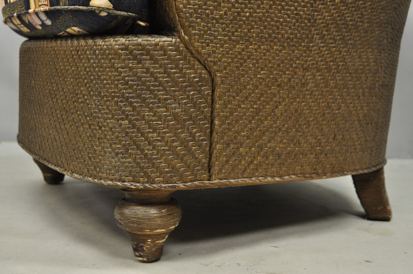 Mark Hampton Collection Hickory Chair Wicker Rattan Lounge Arm Club Chair