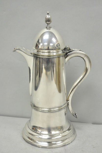 Antique English Regency Silver Plated Flagon Pitcher w/ Heart Handle