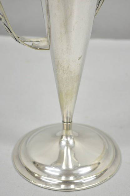 Vintage Victorian Silver Plated Trumpet Flower Vase with Reticulated Handle