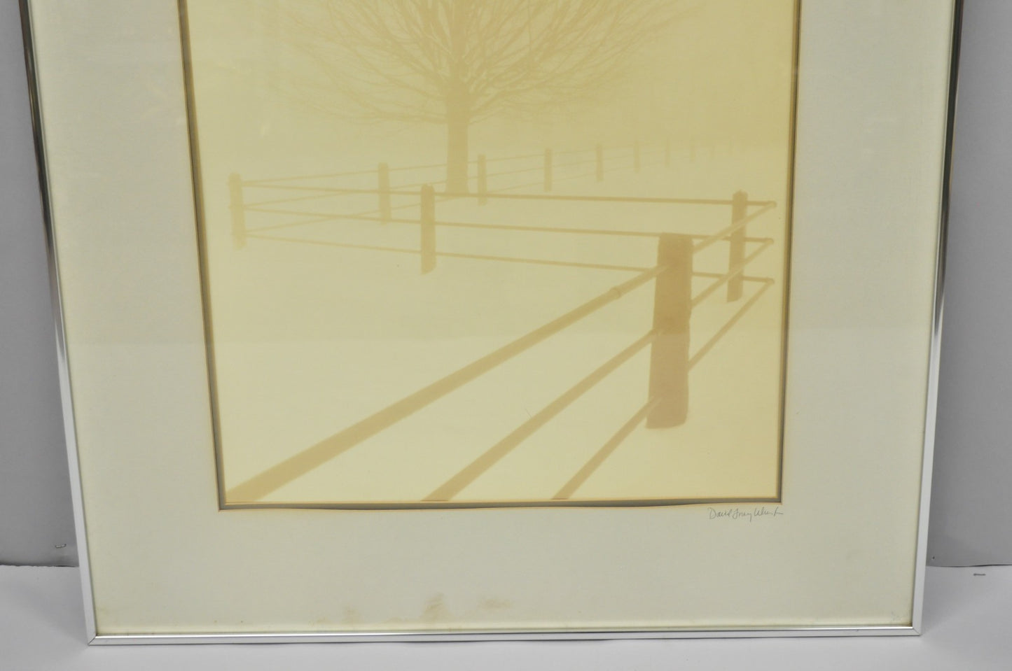Vintage David Lorenz Winston Solitude Tree Fence Winter Landscape Signed Print