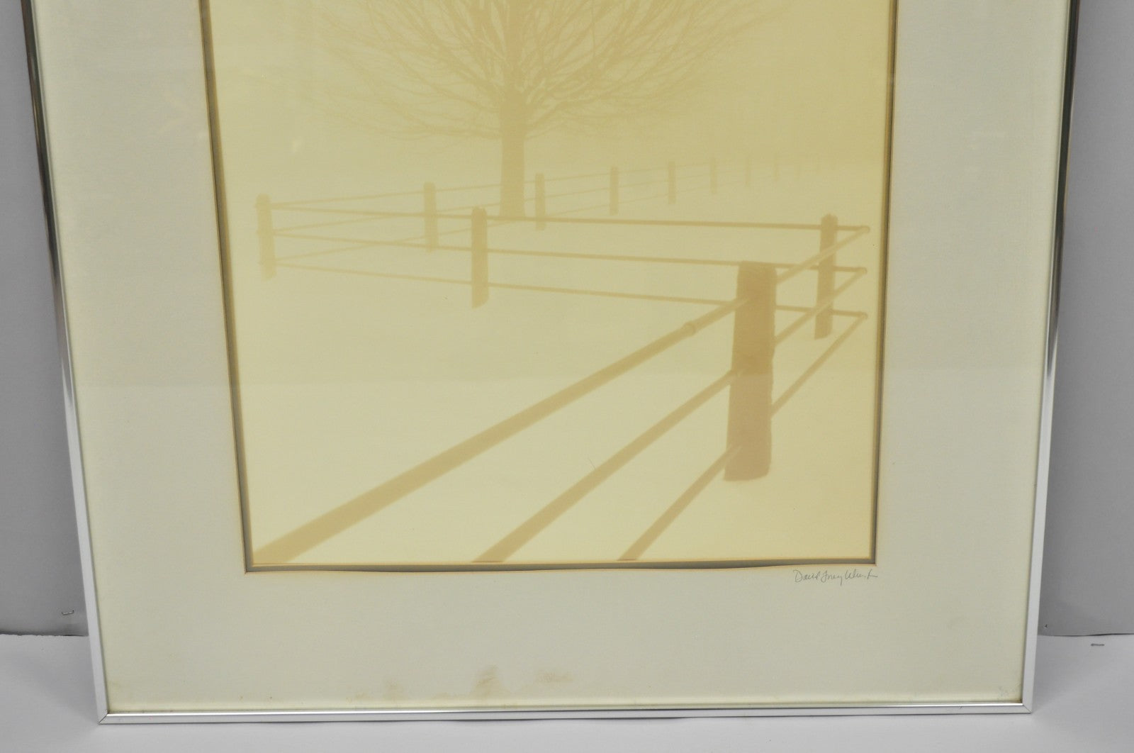 Vintage David Lorenz Winston Solitude Tree Fence Winter Landscape Signed Print