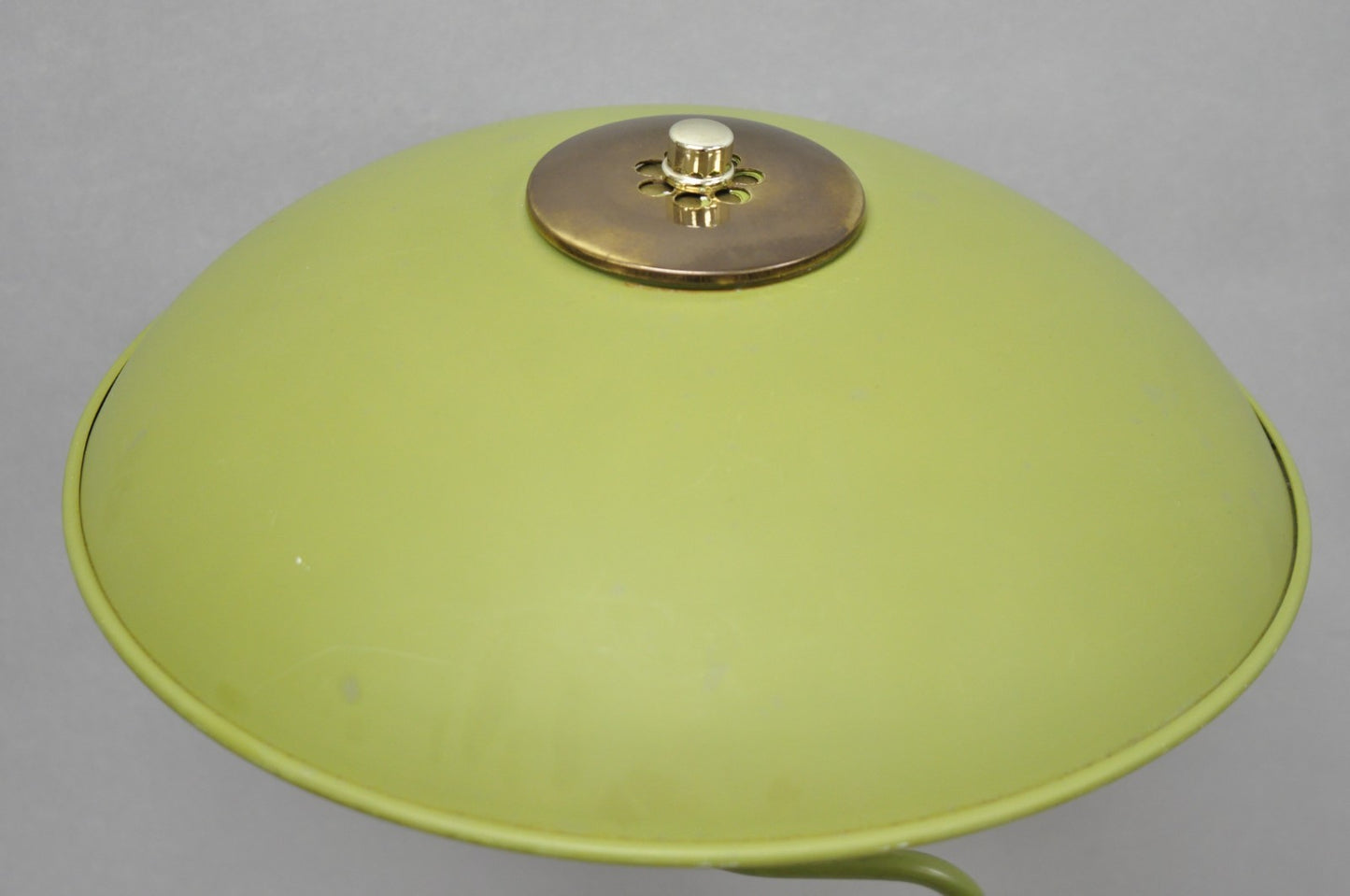 Vintage Mid Century Modern Avocado Green Adjustable Flying Saucer Floor Lamp