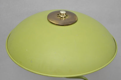 Vintage Mid Century Modern Avocado Green Adjustable Flying Saucer Floor Lamp