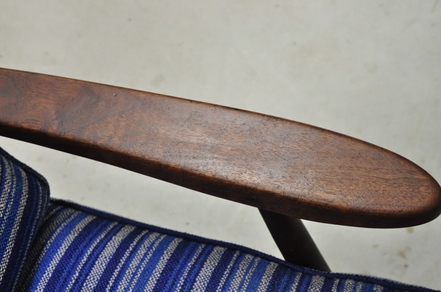 Vintage George Nakashima Spindle Back Black Walnut "Cushion" Lounge Arm Chair