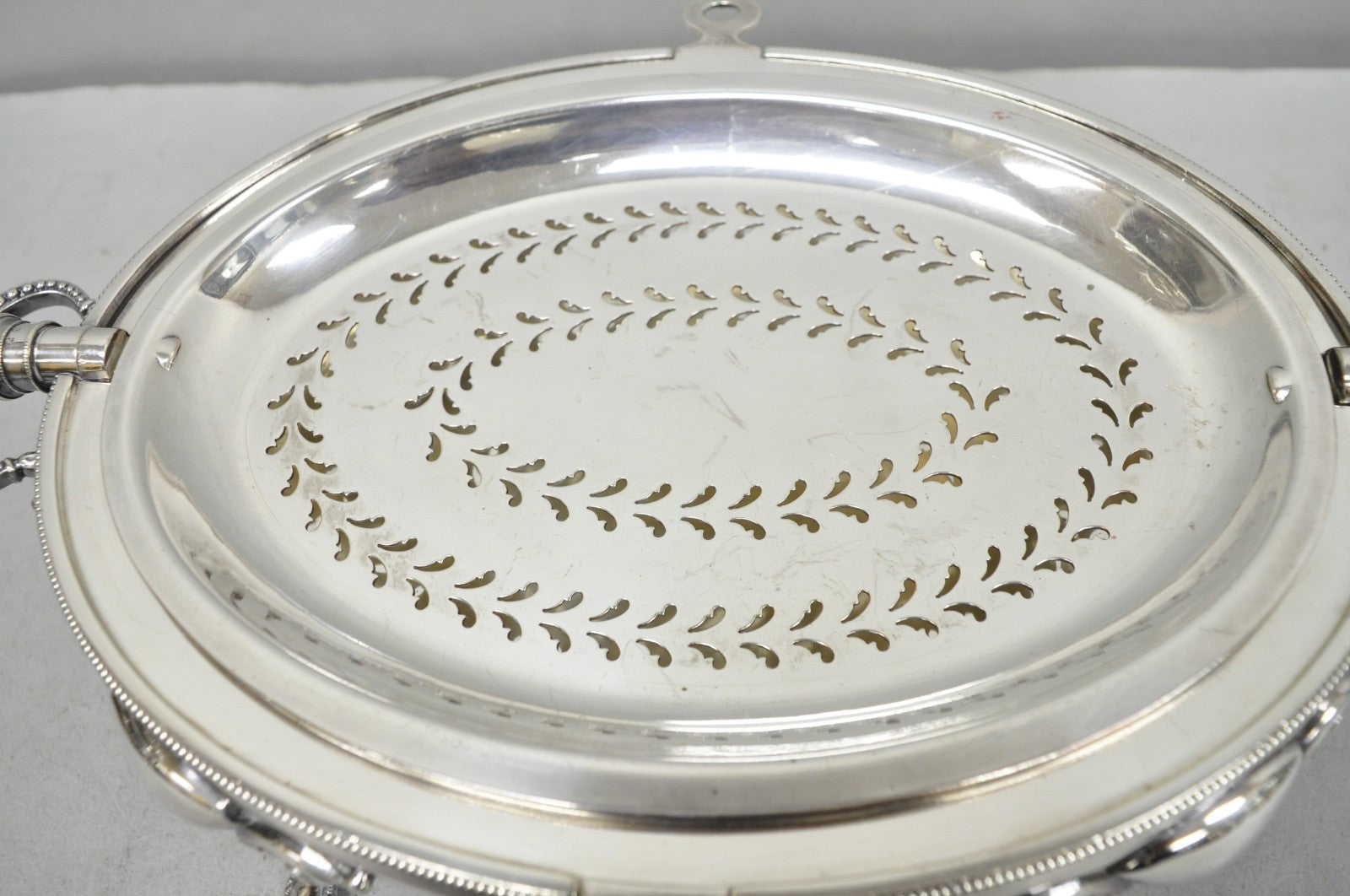 Antique Elkington & Co English Silver Plated Chafing Dish Revolving Dome Warmer
