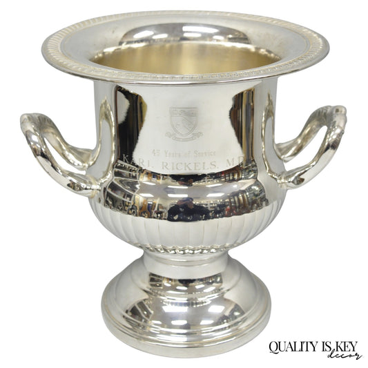 Vintage Silver Plated Trophy Cup Urn Champagne Chiller Ice Bucket Engraved