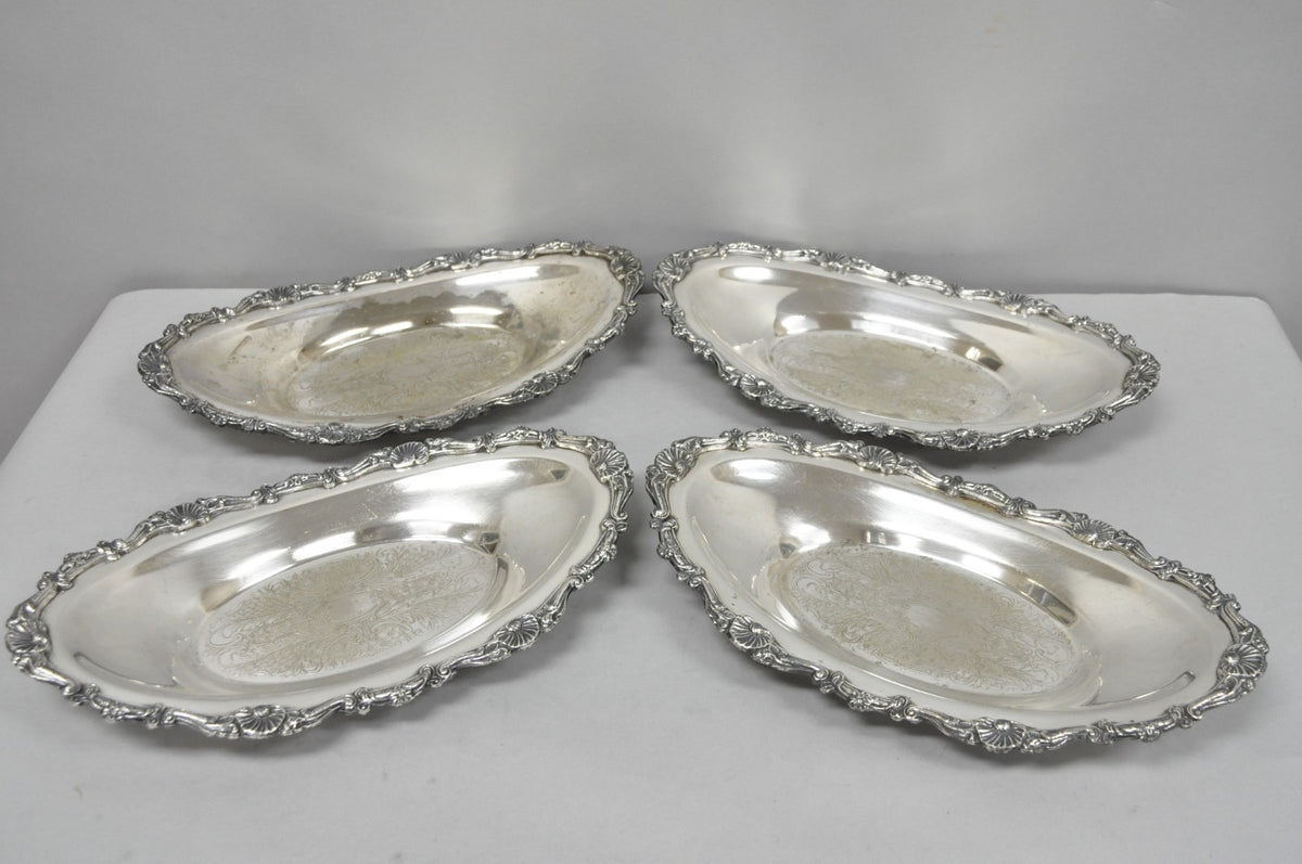 Vintage Victorian Style Silver Plated Oval 13.5" Trinket Serving Dish (A)