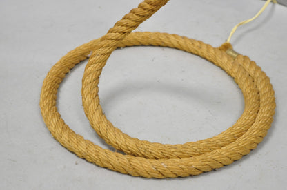 Vintage French Mid Century Modern Audoux Minet Style Coil Lasso Rope Floor Lamp