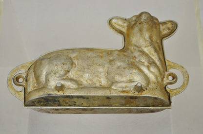 Antique Wagner Cast Aluminum Figural Lamb Metal Chocolate Cake Pan Mold