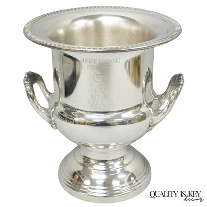 Vintage Leonard Silver Plated Trophy Cup Champagne Chiller Ice Bucket Engraved