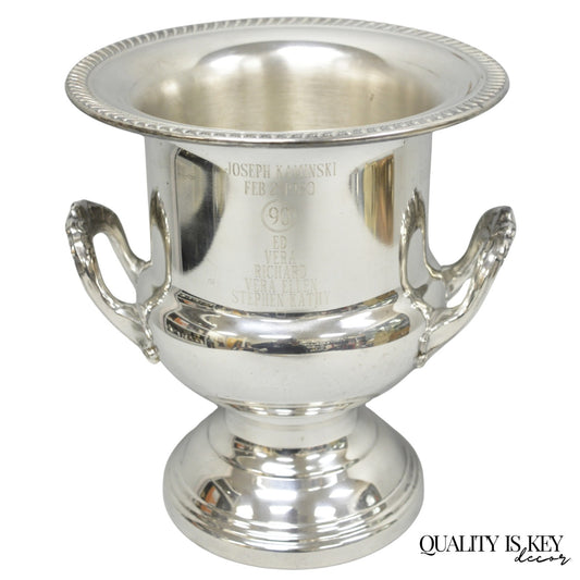 Vintage Leonard Silver Plated Trophy Cup Champagne Chiller Ice Bucket Engraved
