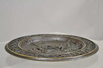 Bronze King Umberto Visiting Cholera Hospital Naples 1884 Dish Wall Plaque