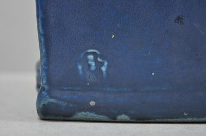 Antique Rookwood Blue Glazed Ceramic Nude Female Figure Reading Book Bookend