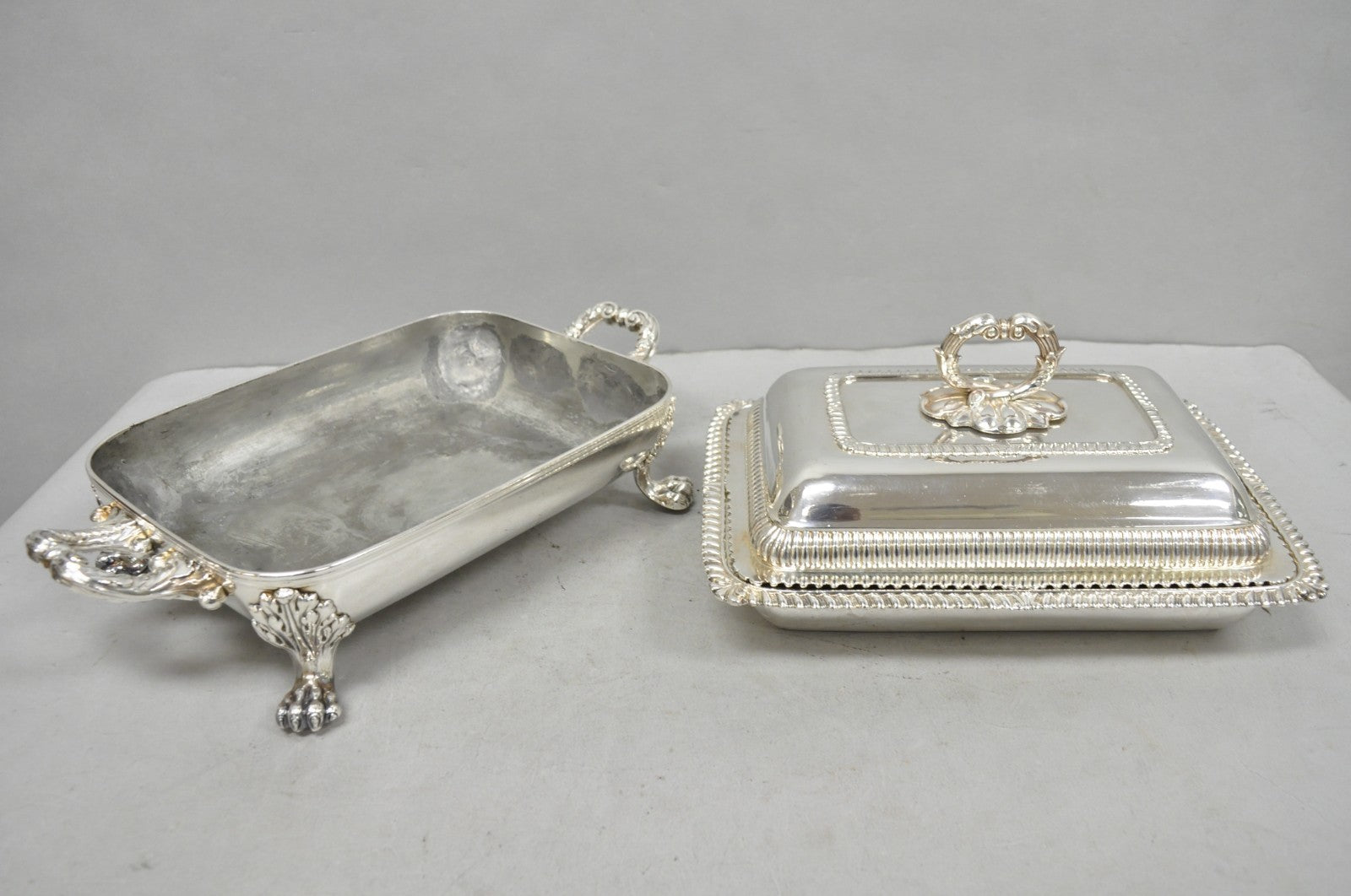 Antique English Regency Georgian Silver Plated Covered Chafing Serving Dish