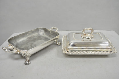 Antique English Regency Georgian Silver Plated Covered Chafing Serving Dish