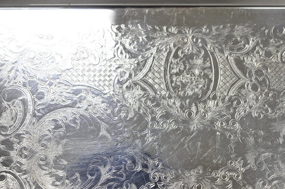 Vintage Leonard Silver Plated Small Twin Handle Serving Platter Bar Tray