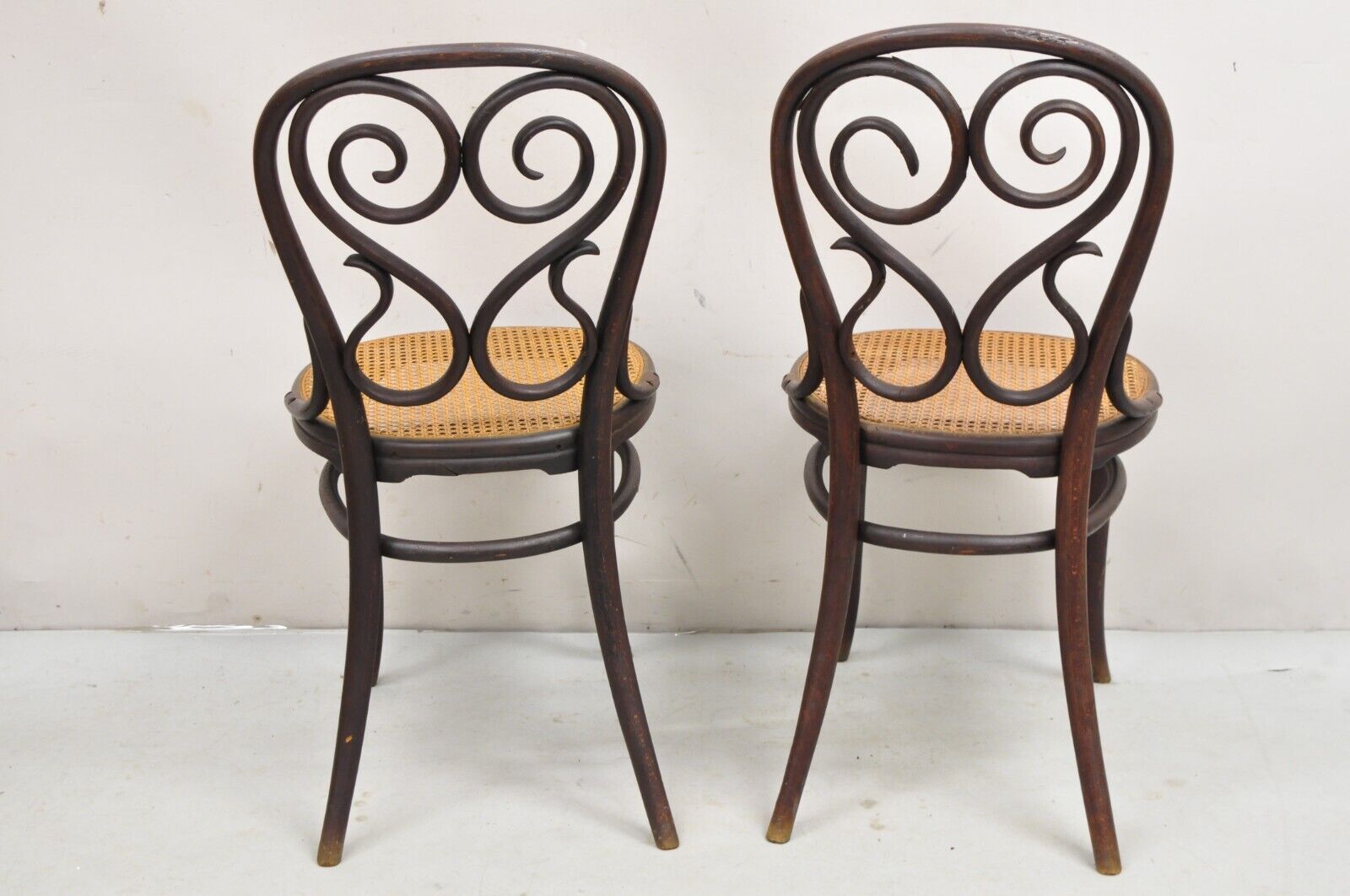 Antique Michael Thonet #4 Bentwood & Cane Cafe Daum Bistro Dining Chair - a Pair