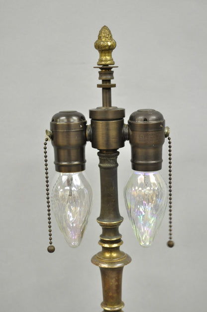 Antique French Neoclassical Louis XV Onyx Urn Figural Bronze Cherub Table Lamp