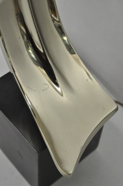 Vintage Mid Century Modern Laurel Sculptural Gunmetal Table Lamp by Weiss & Barr