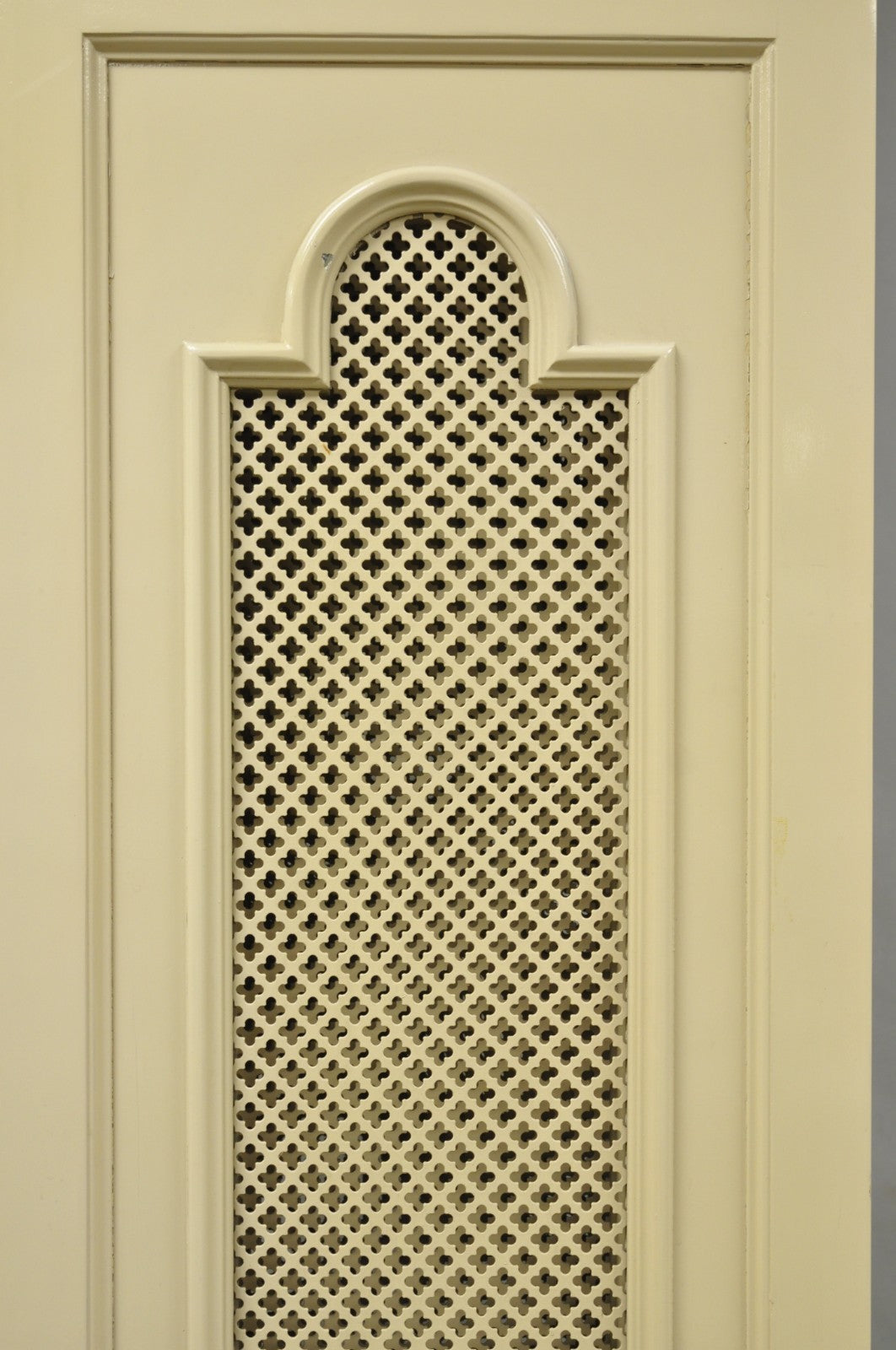 Vintage Lrg Hollywood Regency 92" Tall 6 Panel Bone Lacquer Room Divider Screen