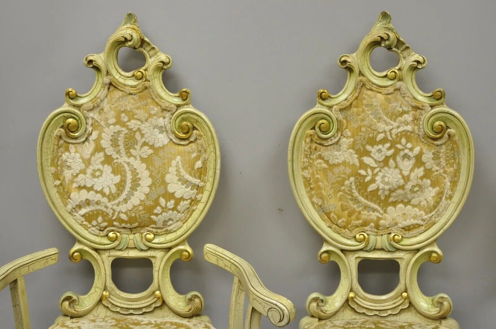 Silik Style Italian Baroque Rococo Dining Room Set by John Turano & Sons - 7 Pcs