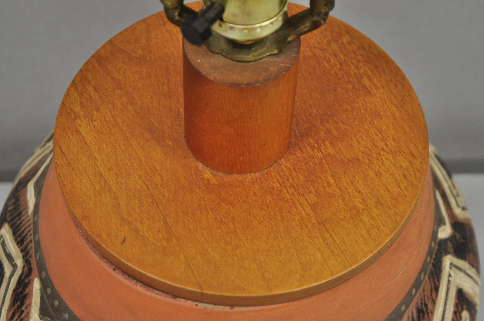 Vintage Southwestern Native American Terracotta Pottery Vase Table Lamp - a Pair