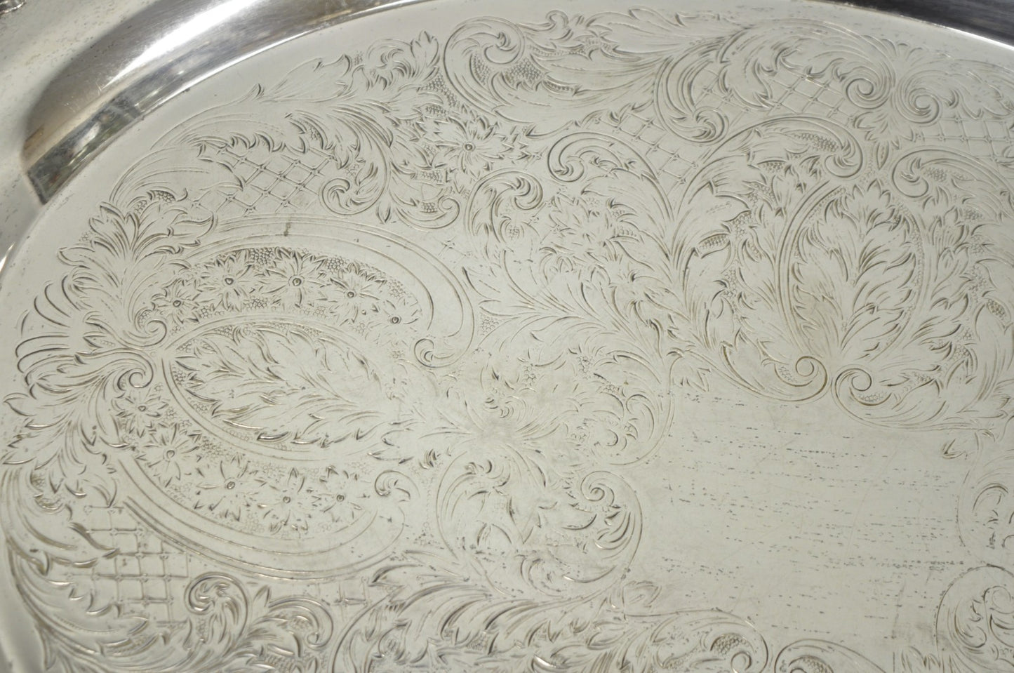 Vintage English Sheridan Silver Plated Large Oval Serving Platter Bar Tray