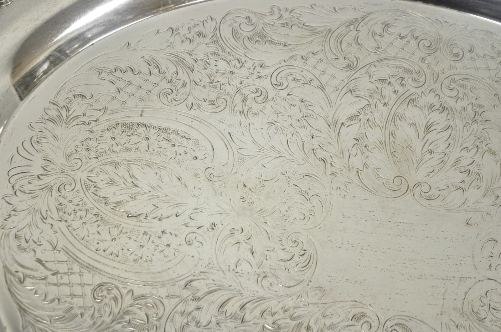 Vintage English Sheridan Silver Plated Large Oval Serving Platter Bar Tray