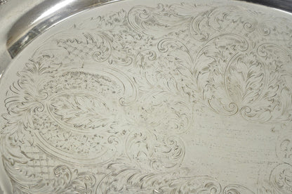 Vintage English Sheridan Silver Plated Large Oval Serving Platter Bar Tray