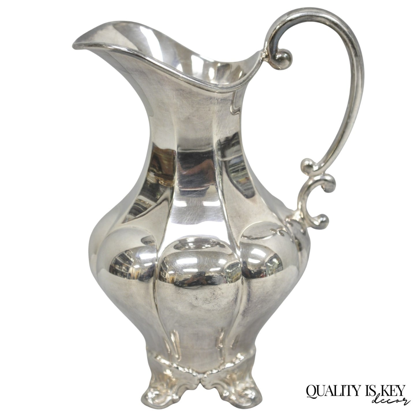 Vintage Victorian Silver Plated Bulbous Footed Tea Coffee Creamer Pot