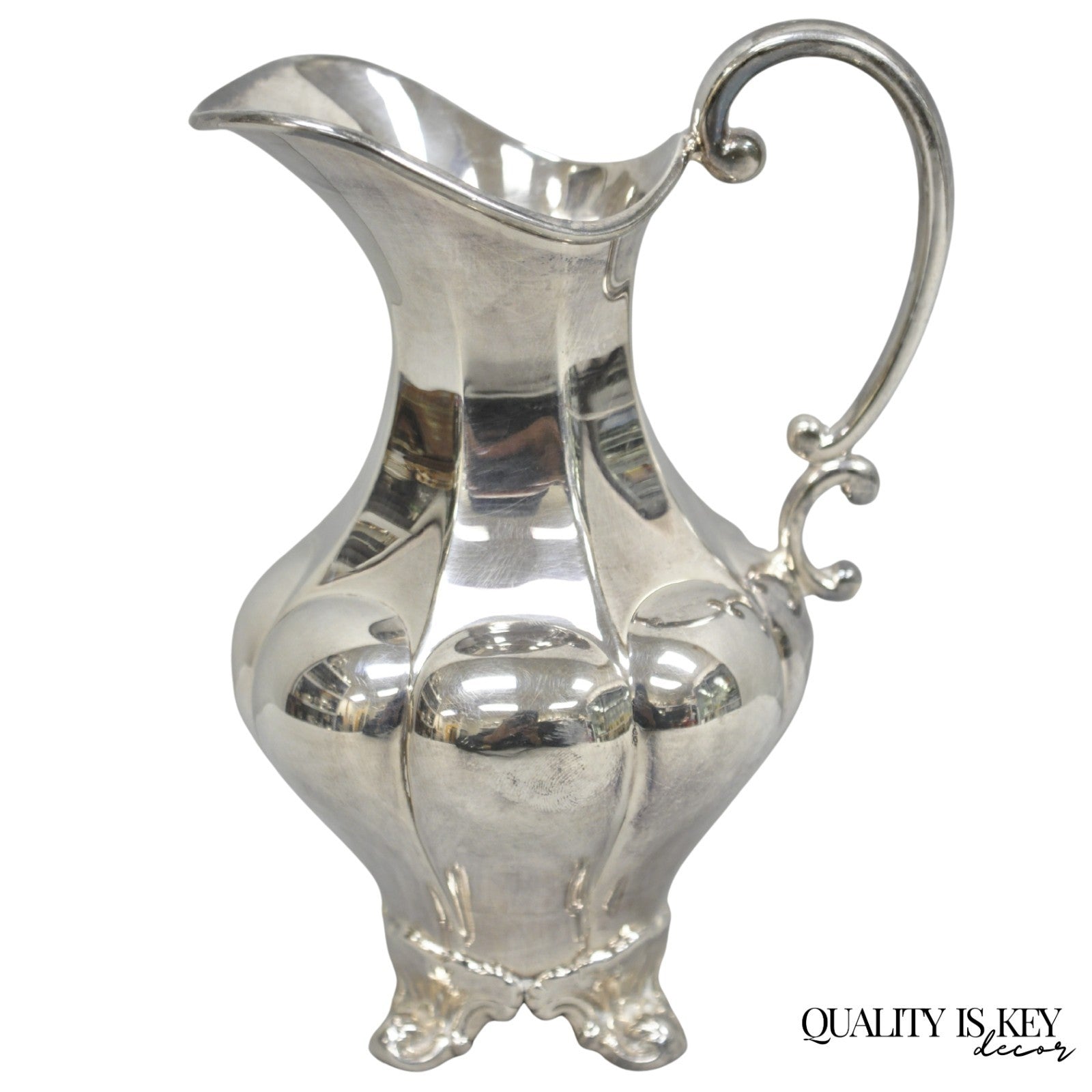 Vintage Victorian Silver Plated Bulbous Footed Tea Coffee Creamer Pot